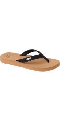 2026 Reef Womens Baja Sands Flip Flops CJ9084 - Black / Tan