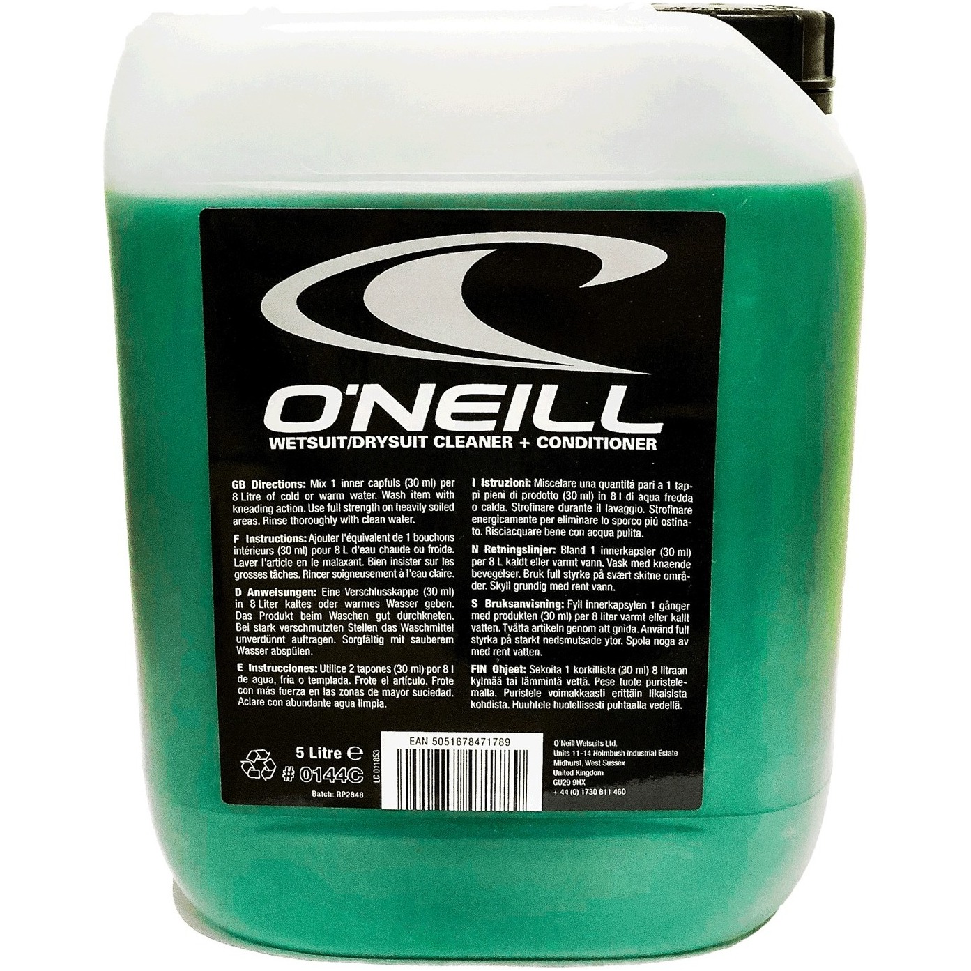 2026 O'neill 5l Neoprenanzugreiniger 0144c - Schwarz