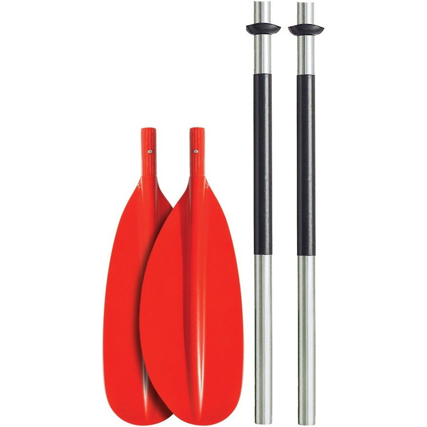 Bravo Kwb 230cm 4 Stück Alu Paddel - Gebogene Klinge - Rot