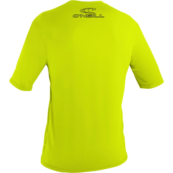 2026 O'Neill Mens Basic Skins Short Sleeve Sun Shirt LIME 3402
