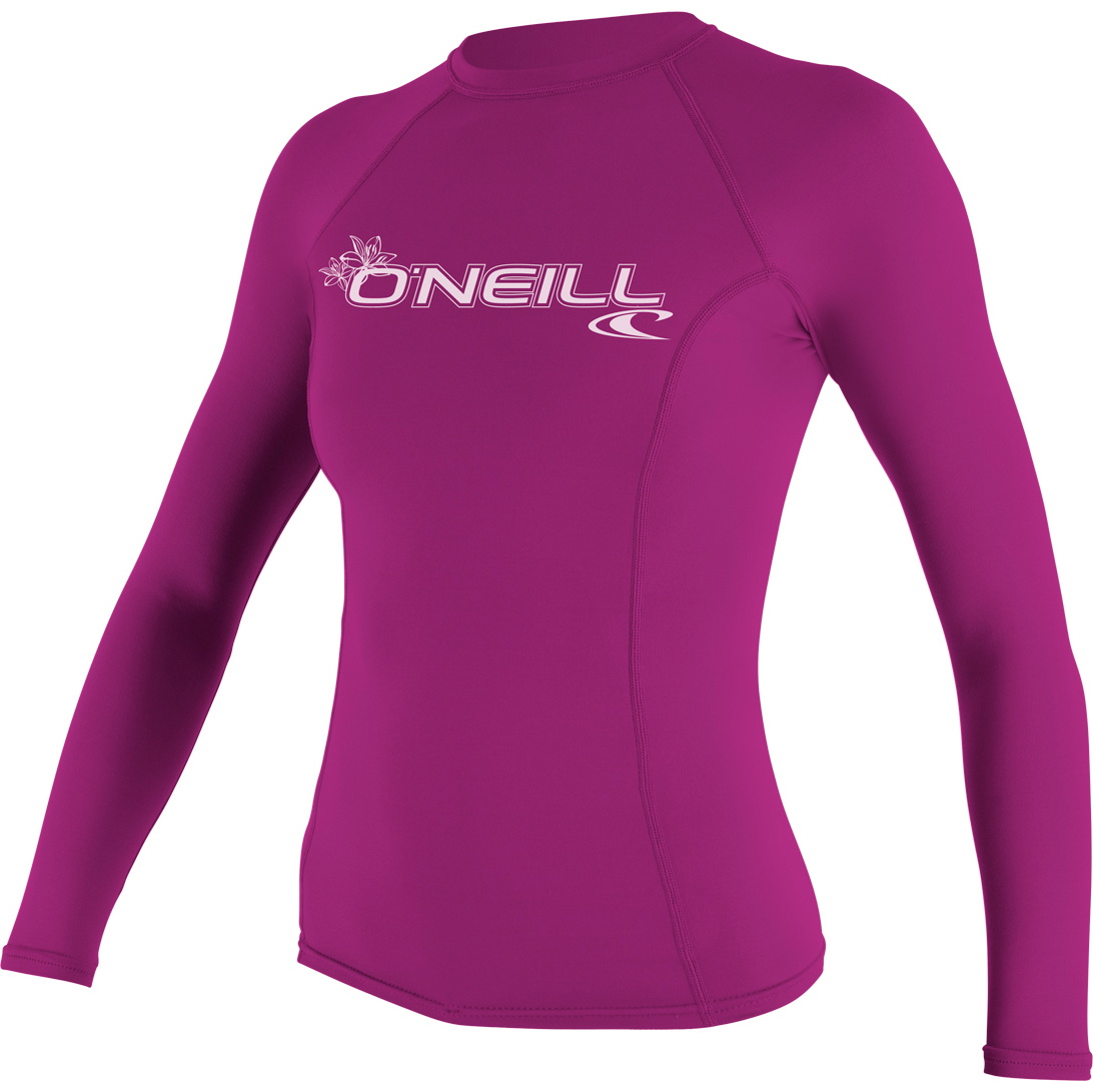 2026 O'neill Women's Basic Skins Langarm Crew Rash Vest 3549 - Fuchsrosa