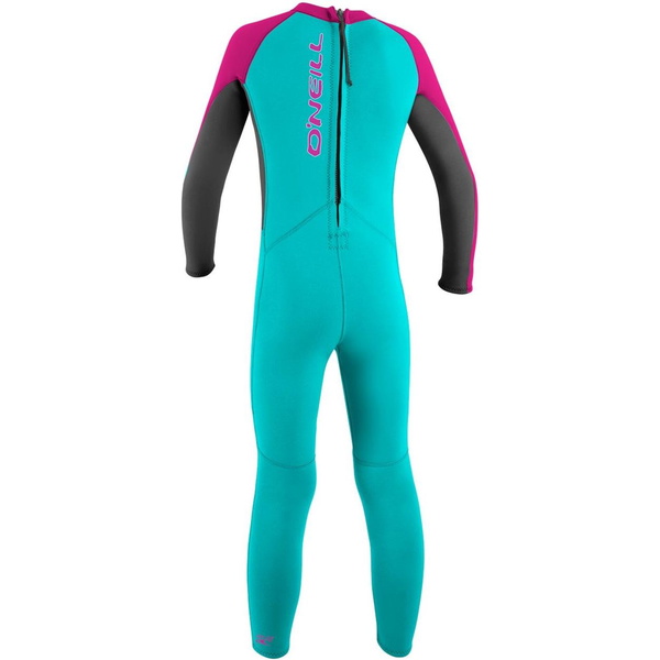 2026 O'Neill Kleinkind Reactor 2mm Rückenreißverschluss Neoprenanzug 4868 - Aqua / Berry