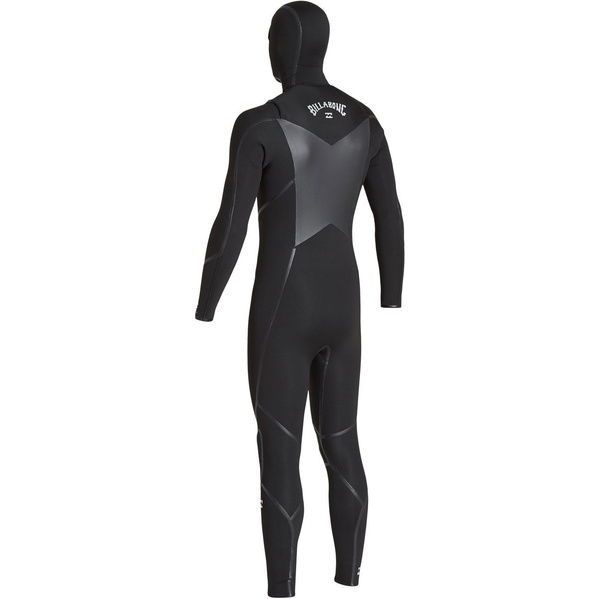2019 Billabong Mens Furnace Absolute X 5/4mm Mit Kapuze Chest Zip Anzug Schwarz Q45m08