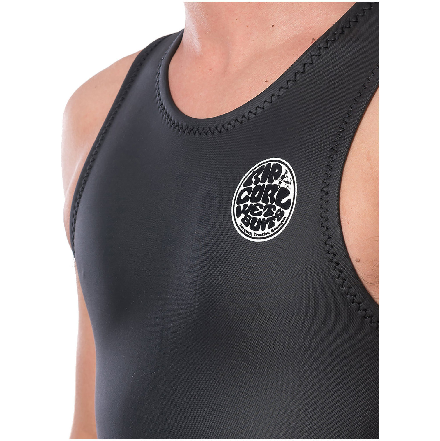 2026 Rip Curl Männer Dawn Patrol 1.5mm Rückenreißverschluss Long John Neoprenanzug WSM9IM - Black