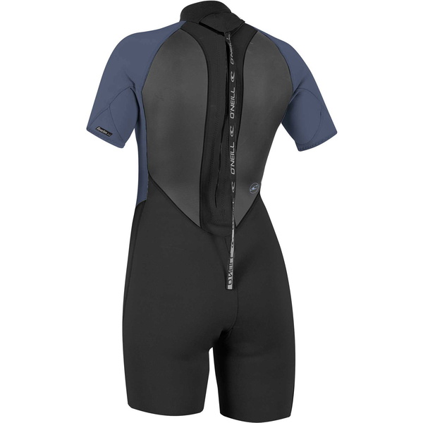 2025 O'Neill Frauen Reactor II 2mm Rückenreißverschluss Shorty Neoprenanzug 5043 - Black / Mist