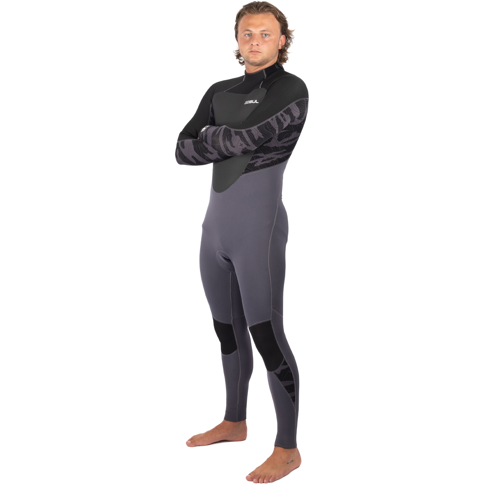 2025 Gul Männer Response 5/3mm Gbs Rückenreißverschluss Neoprenanzug RE1213-C1 - Grey / Black