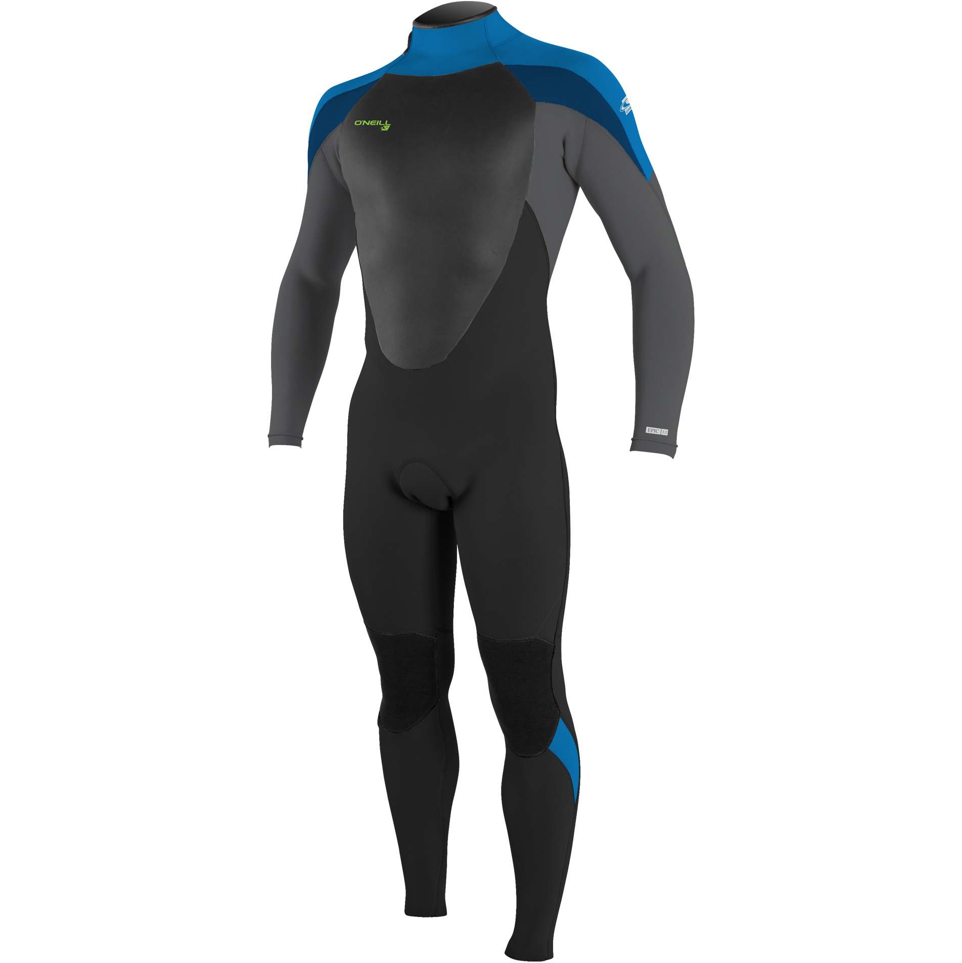 2026 O'Neill Youth Epic 3/2mm Rückenreißverschluss Gbs Neoprenanzug 4215B - Black / Baliblu