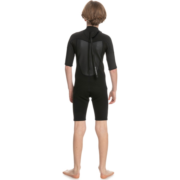 2025 Quiksilver Jungen Prologue 2mm Rückenreißverschluss Shorty Neoprenanzug EQBW503021 - Black
