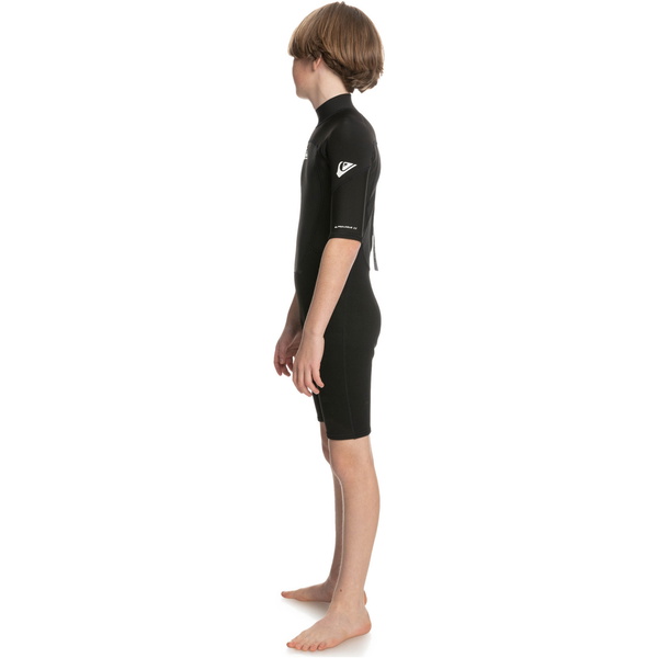 2025 Quiksilver Jungen Prologue 2mm Rückenreißverschluss Shorty Neoprenanzug EQBW503021 - Black