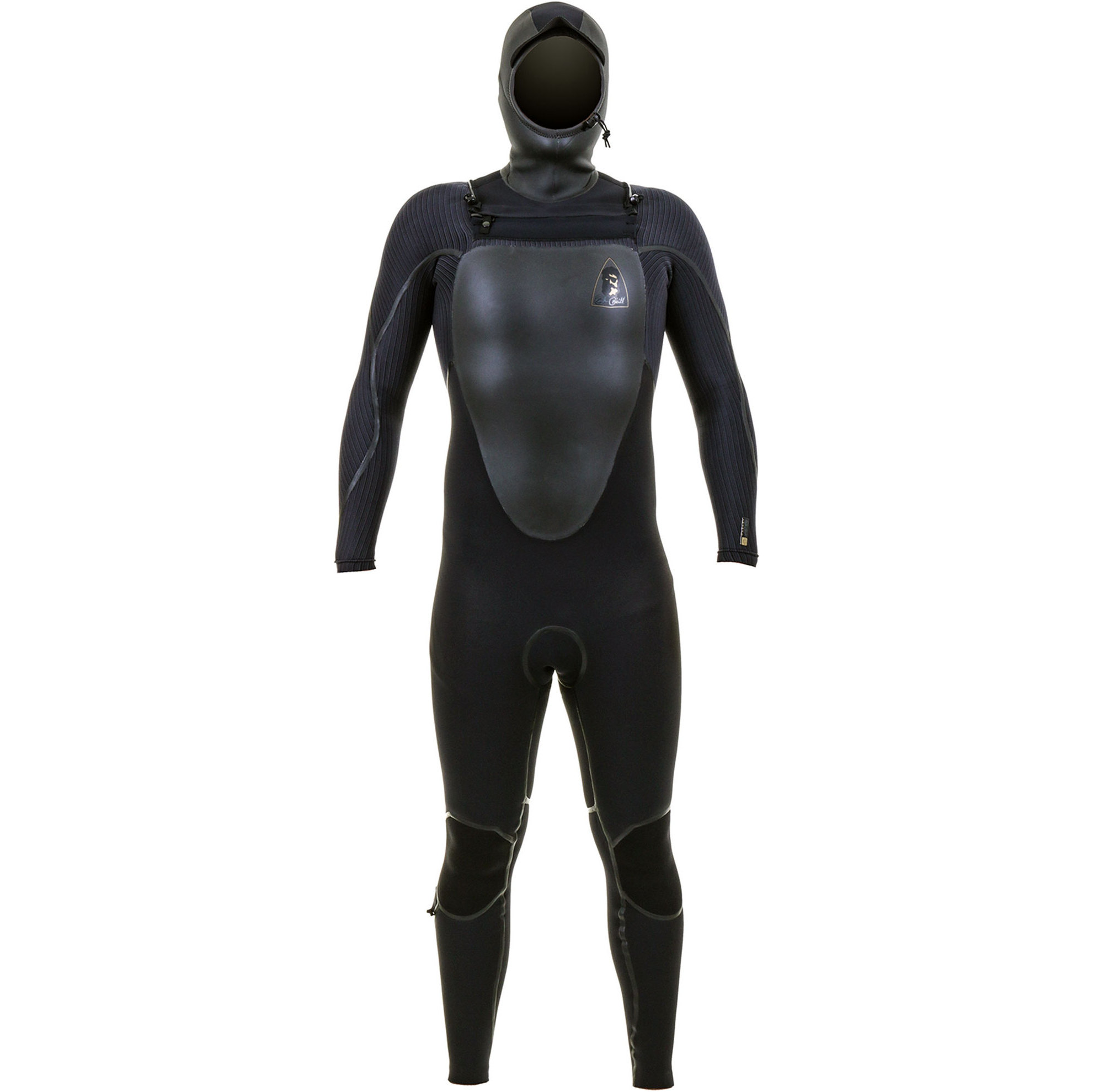 2025 O'Neill Mens Mutant Legend 5/4mm Chest Zip Hooded Wetsuit 5369 - Black