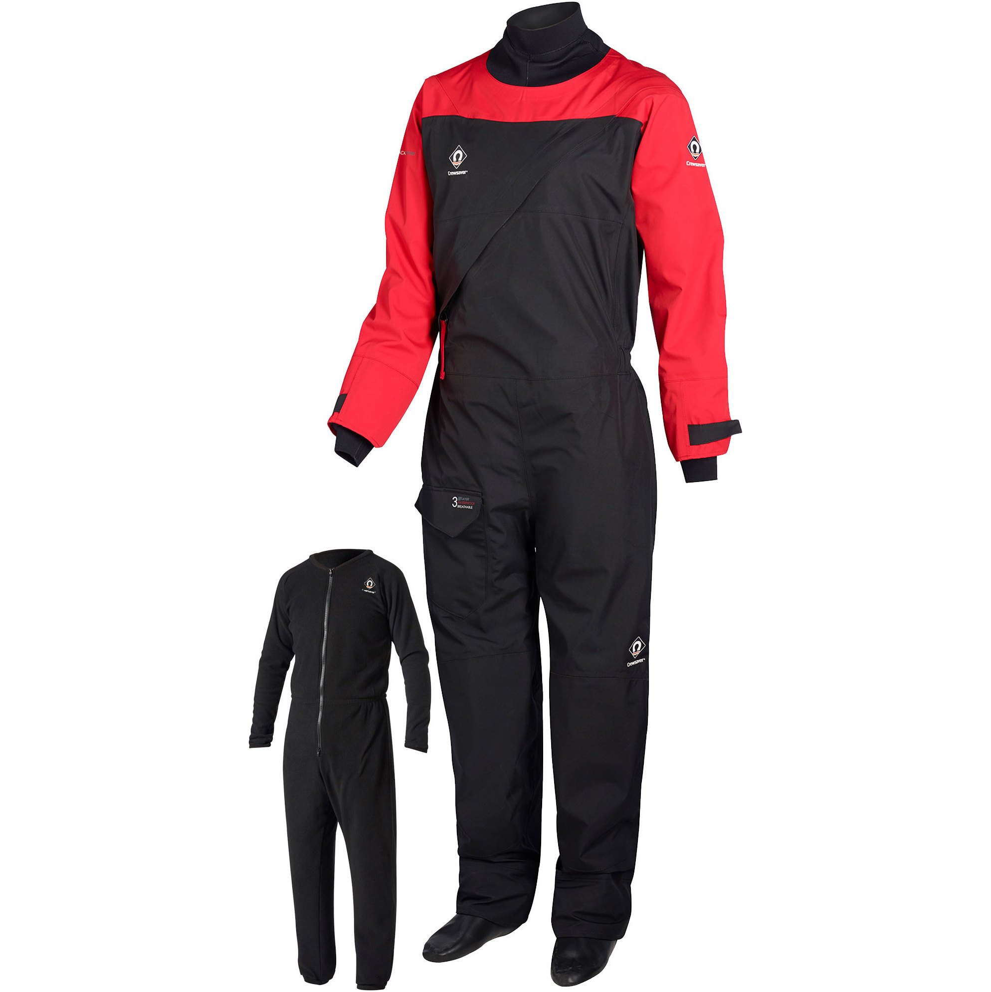 2026 Crewsaver Atacama Sport Drysuit & Free Undersuit 6555 - Rot / Schwarz