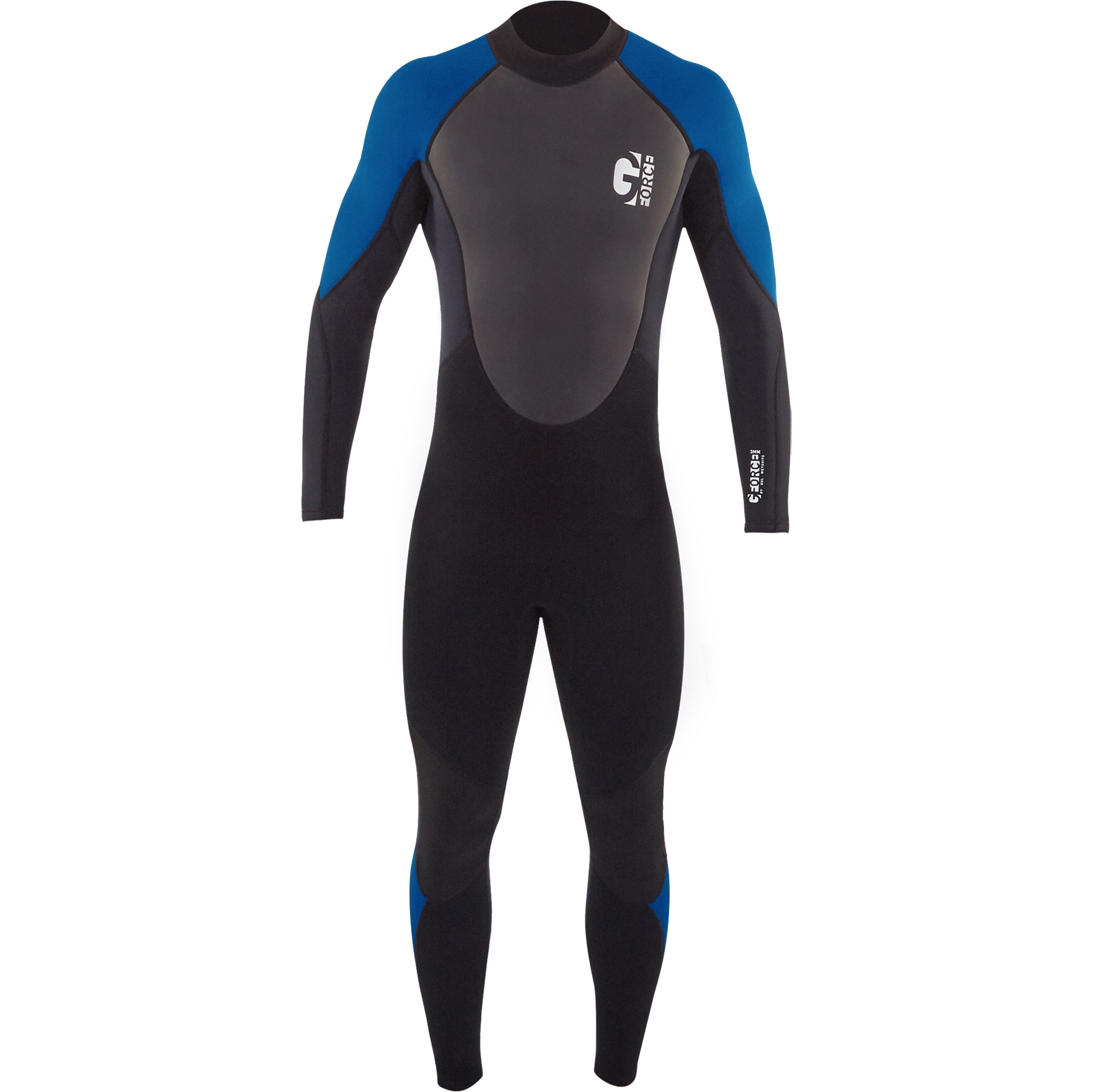 2026 Gul Junior G-Force 3mm Rückenreißverschluss Flatlock Neoprenanzug GF1307-B7 - Black / Zafir