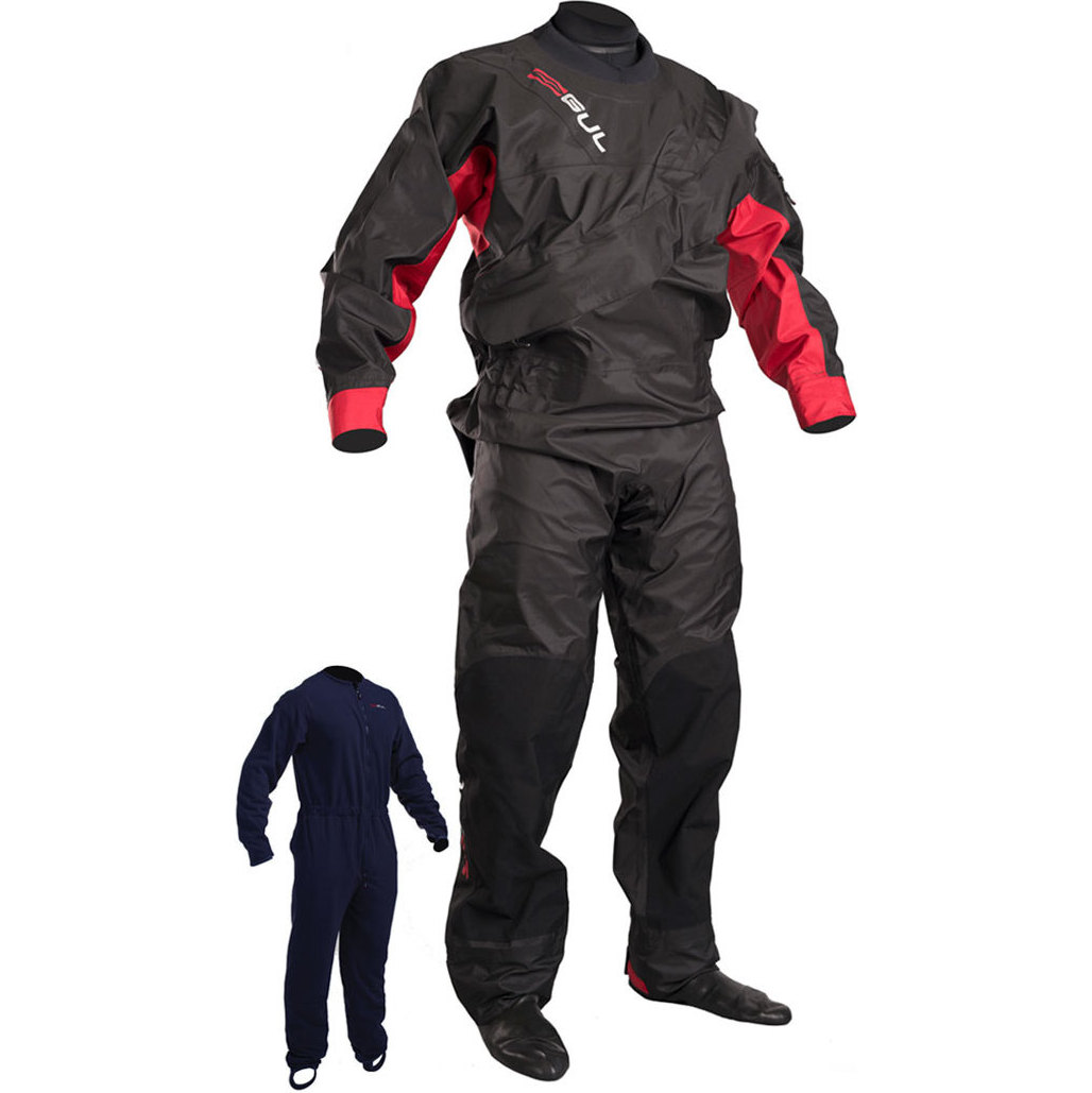 Gul Dartmouth Eclip Zip Drysuit Schwarz / Rot Gm0378-b3 Mit Freiem Unteranzug
