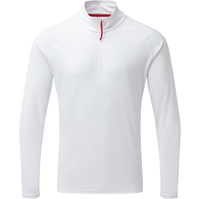 Herren Uv Tec Zip Neck Top Weiß