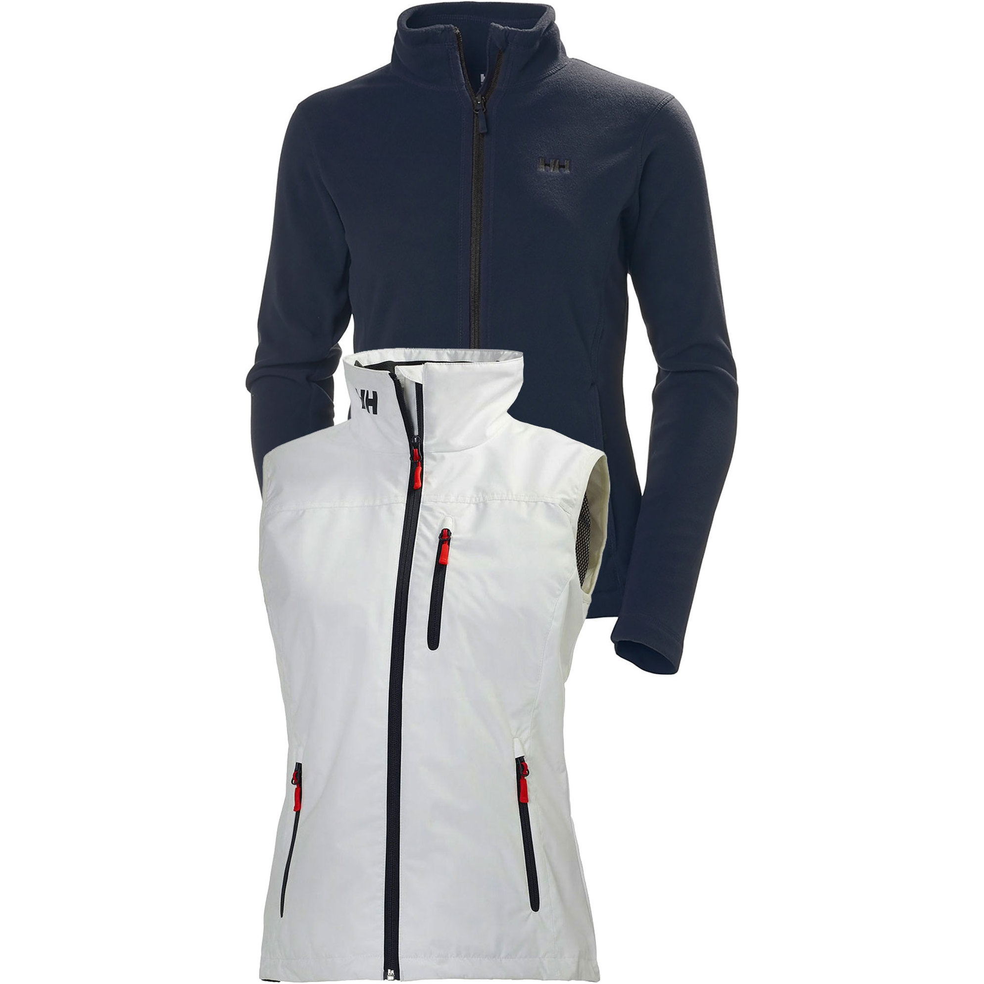 Helly Hansen Womens Daybreaker Fleece Jacket & Crew Vest Package Deal Graphite Blue / White
