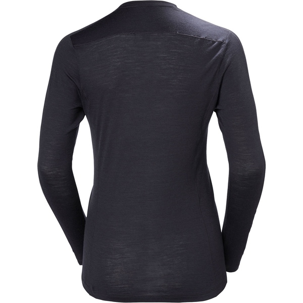 2021 Helly Hansen Womens Merino Light Long Sleeve Top Ebony 48366
