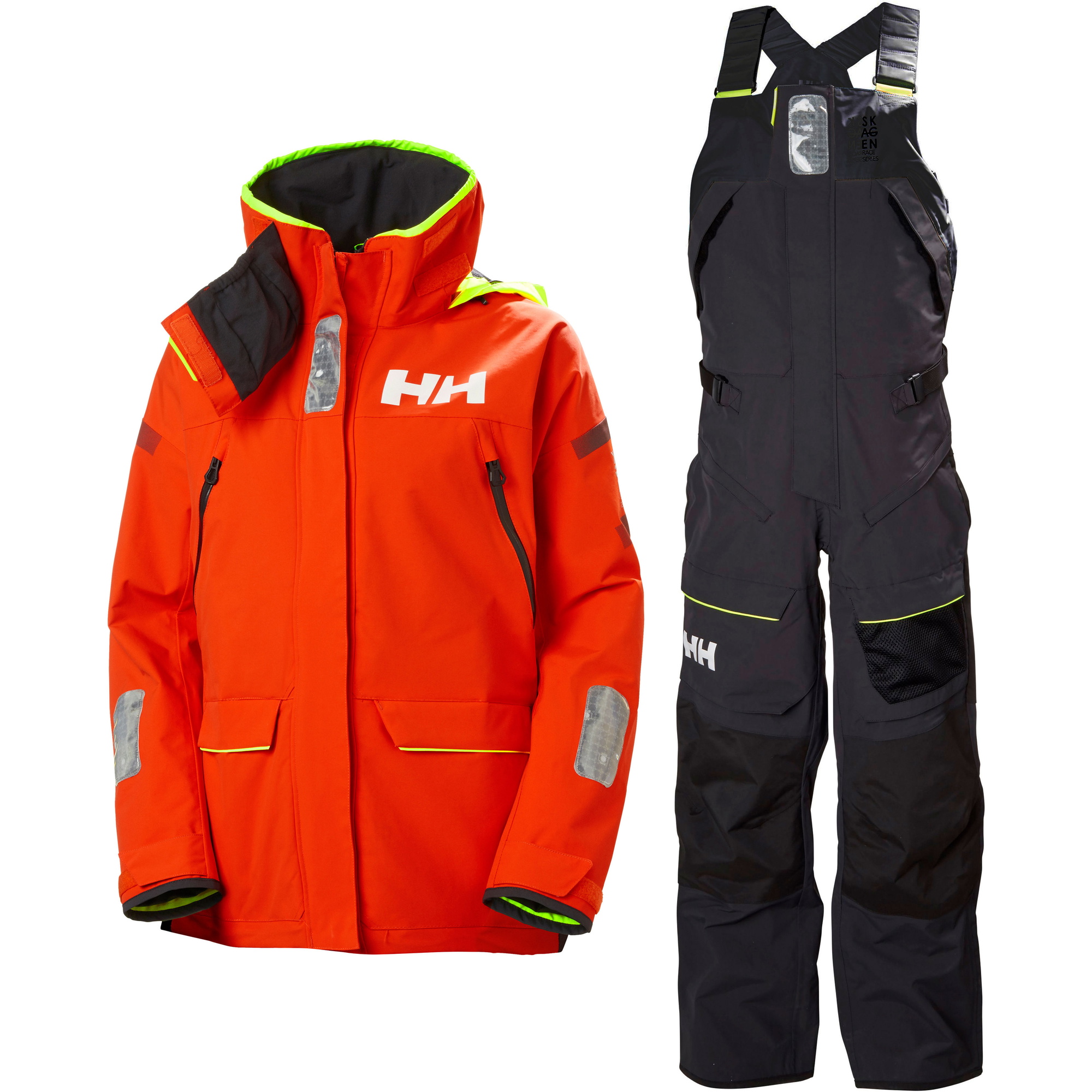 2021 Helly Hansen Frauen Skagen Offshore Segeljacke & Hosen Kombi - Set - Kirschtomaten / Ebenholz