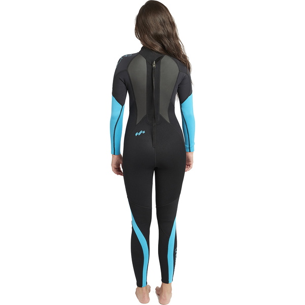 2019 Billabong Launch 3/2mm Flatlock Neoprenanzug Schwarz / Türkis S43g03