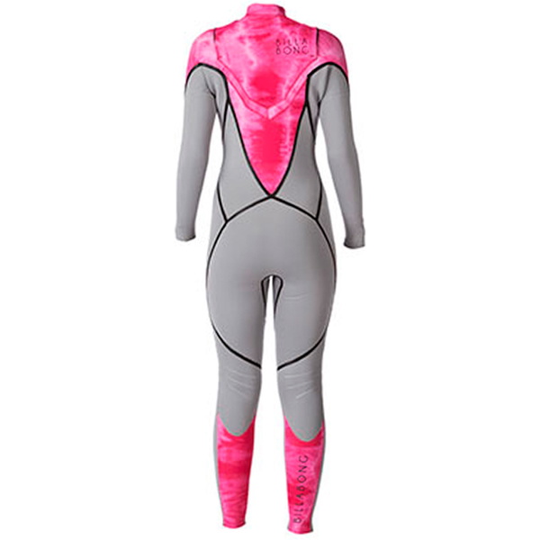 2014 Billabong LADIES Xero Revolution 5 / 4mm CHEST ZIP Neoprenanzug im Nebel / Pink Wash N45G02