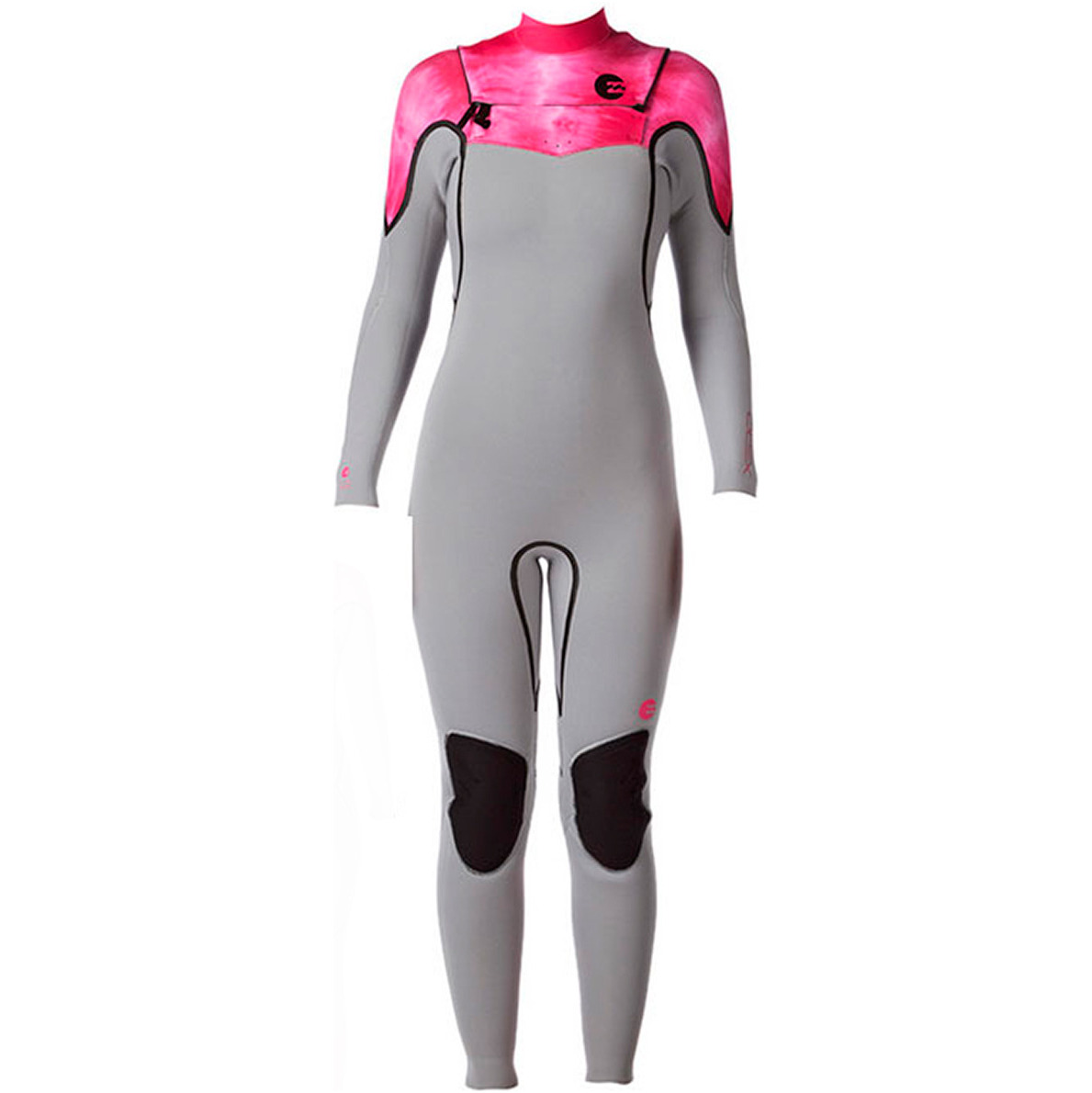2014 Billabong LADIES Xero Revolution 5 / 4mm CHEST ZIP Neoprenanzug im Nebel / Pink Wash N45G02