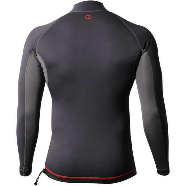 2026 Nookie M&auml;nner Ti 1mm Langarm Neoprenanzug Oberteil NE12 - Black / Rot