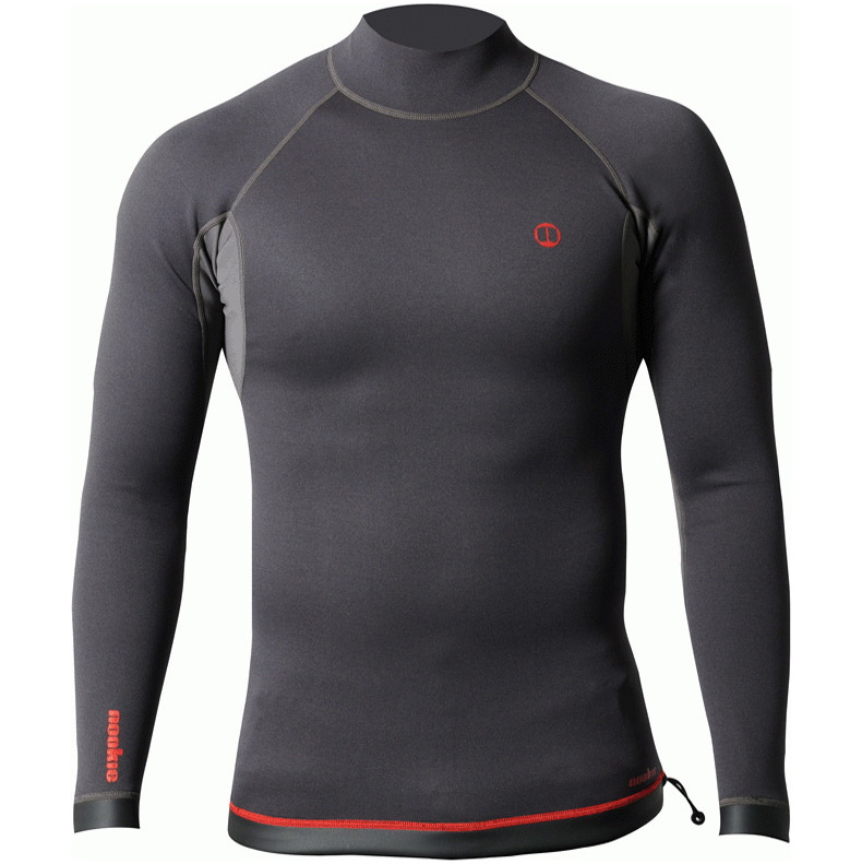 2026 Nookie Männer Ti 1mm Langärmel Neoprenanzug Top NE12 - Black / Red