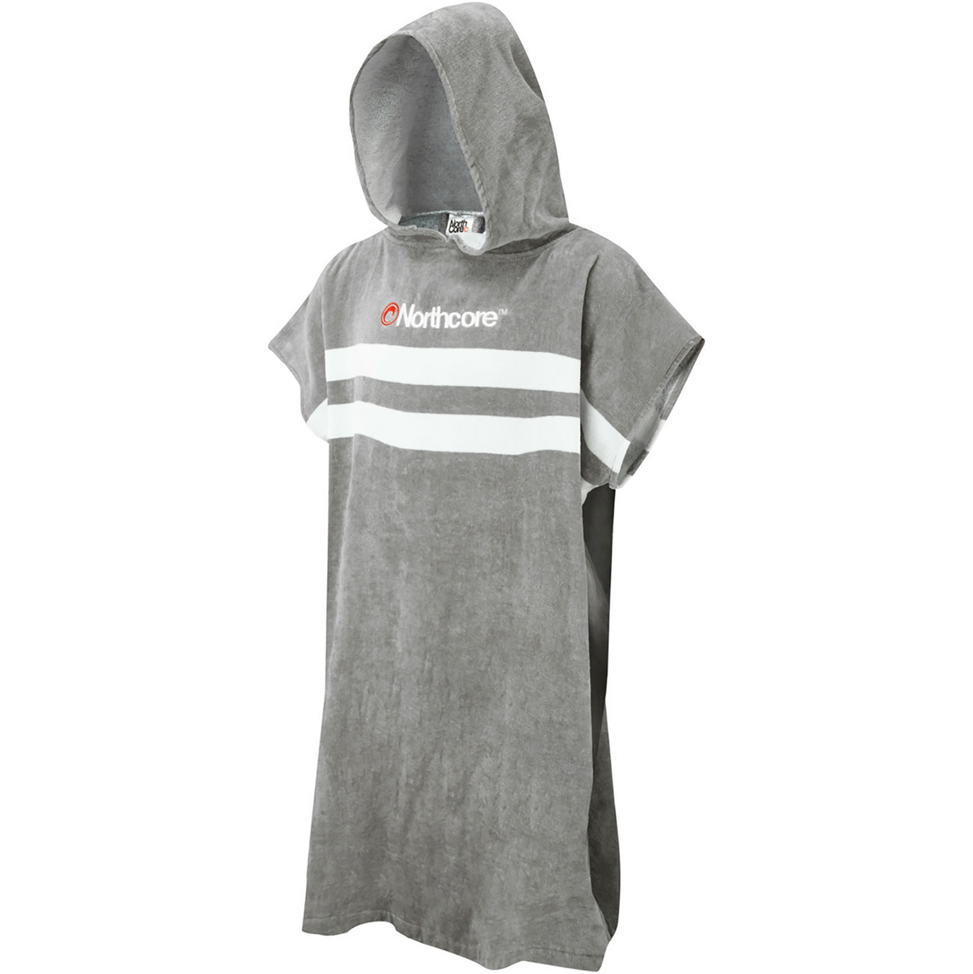 2026 Northcore Beach Basha Stripe Hooded Towel Changing Robe / Poncho  NOCO241 - Grey