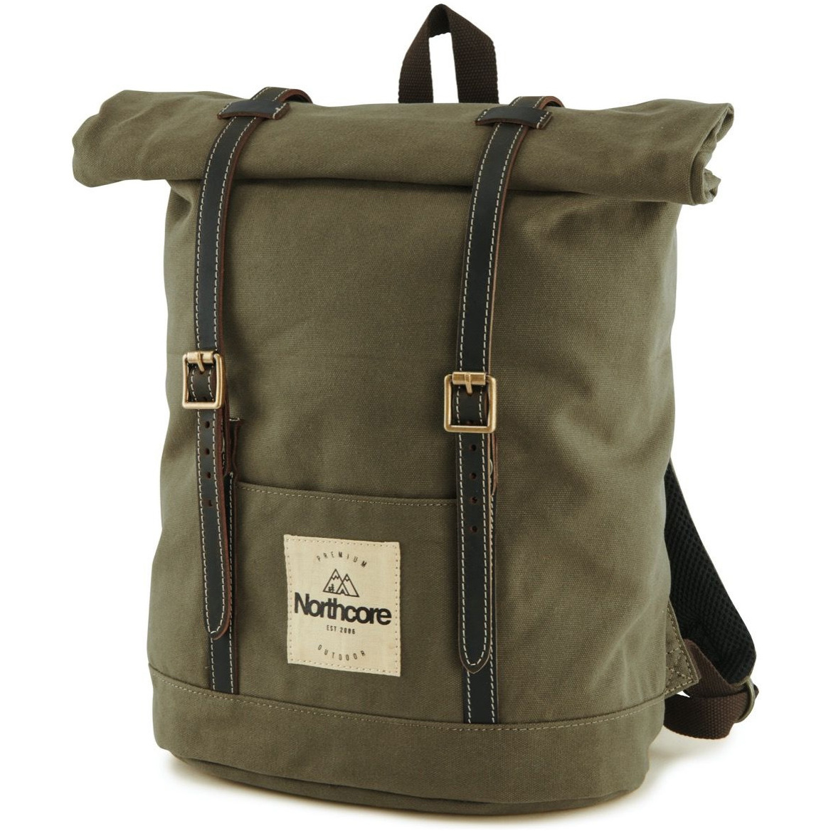 2026 Northcore Rucksack Aus Gewachstem Canvas NOCO118 - Olive Green