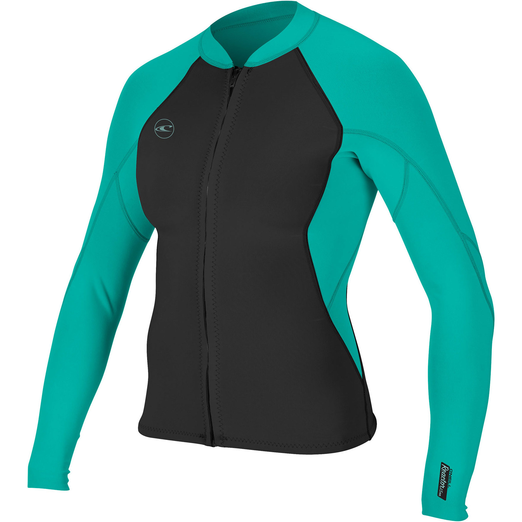 2026 O'neill Damen Reactor Ii 1.5mm Front Zip Neoprenjacke 5294 - Schwarz / Aqua