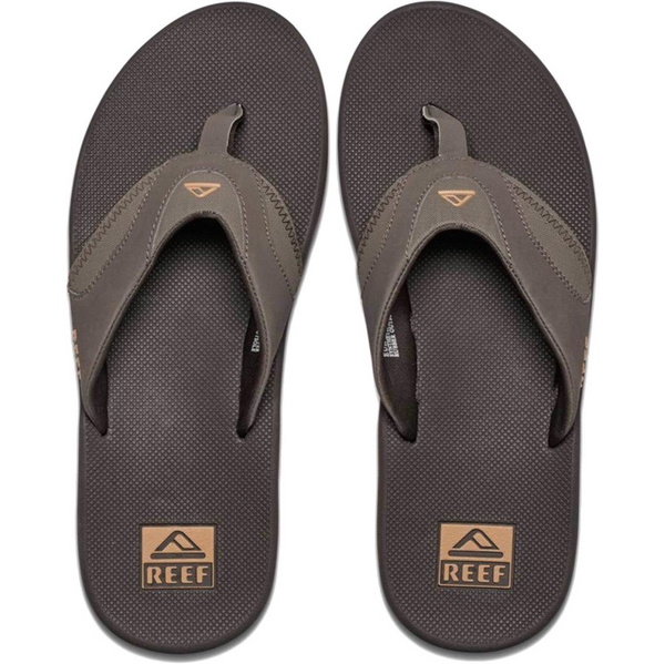 2026 Reef Männer Fanning Flip Flops - Brown / Gummi