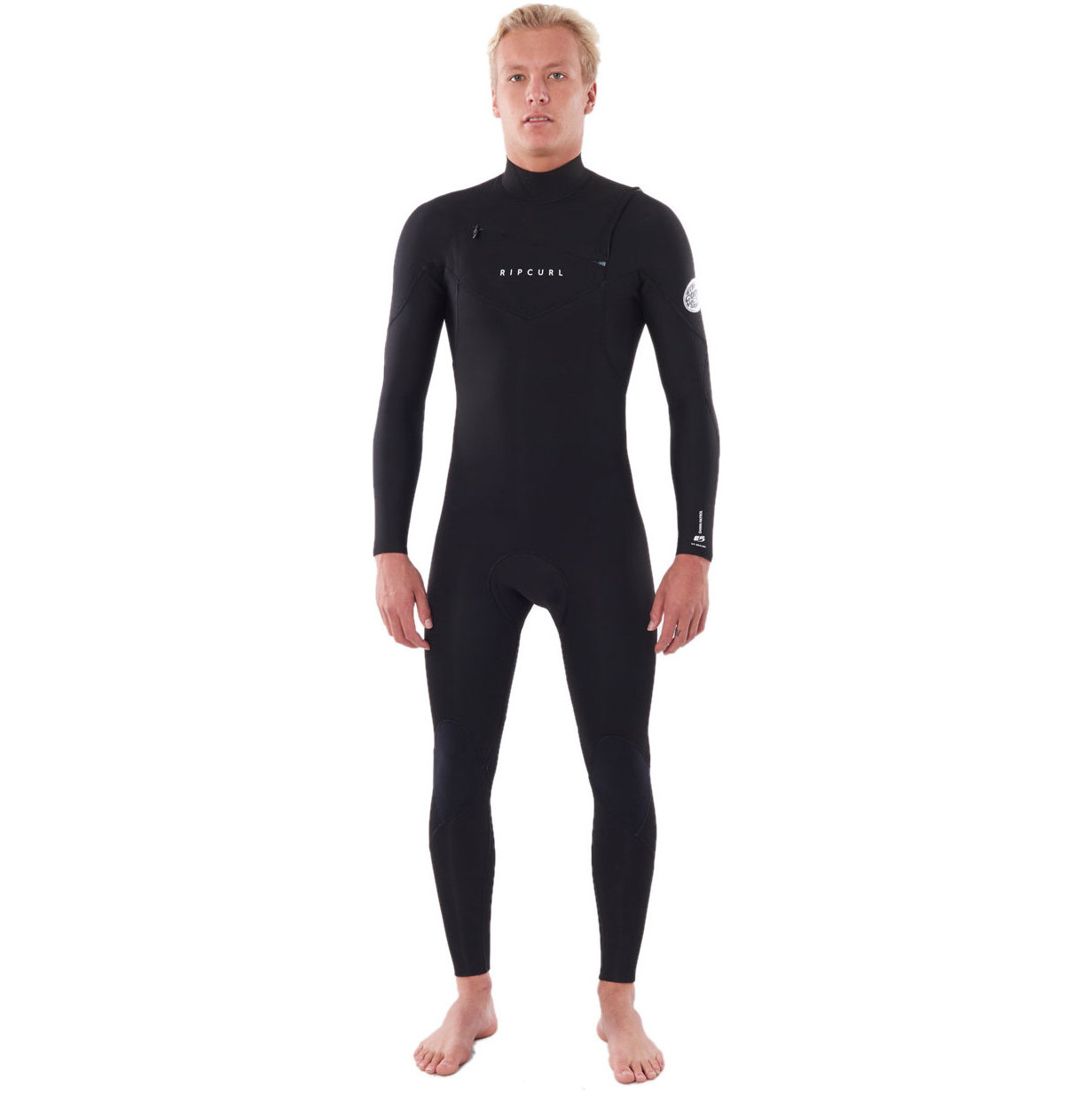 2023 Rip Curl Männer Dawn Patrol Warmth 4/3mm Brustreißverschluss Neoprenanzug Black WSM9CM