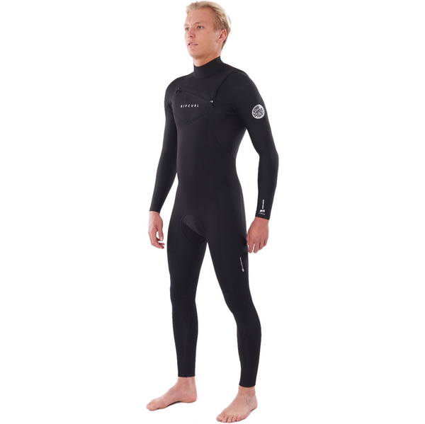 2023 Rip Curl Männer Dawn Patrol Warmth 4/3mm Brustreißverschluss Neoprenanzug Black WSM9CM