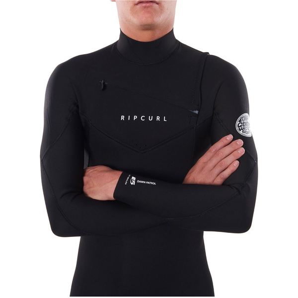 2023 Rip Curl Männer Dawn Patrol Warmth 4/3mm Brustreißverschluss Neoprenanzug Black WSM9CM