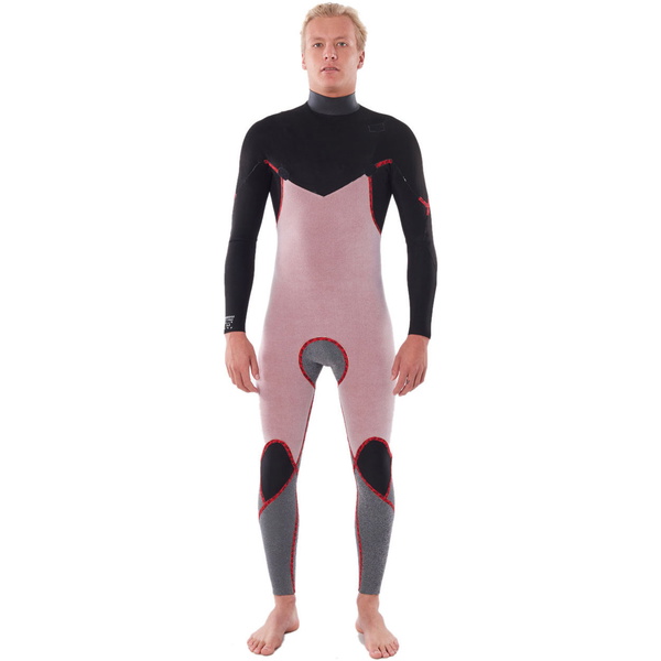 2023 Rip Curl Männer Dawn Patrol Warmth 4/3mm Brustreißverschluss Neoprenanzug Black WSM9CM