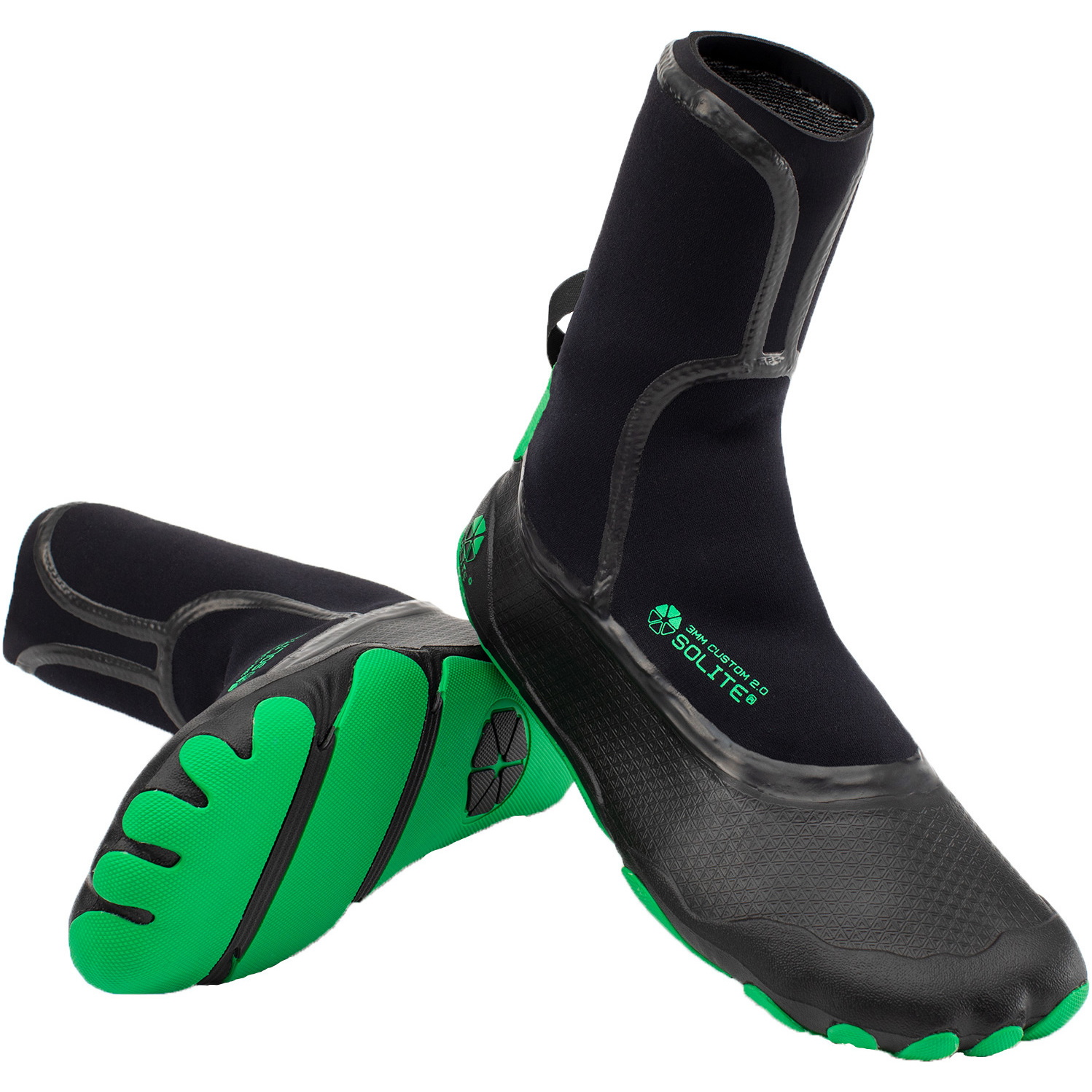 2024 Solite Custom 2.0 3mm Neoprenstiefel 21004 - Grün / Schwarz