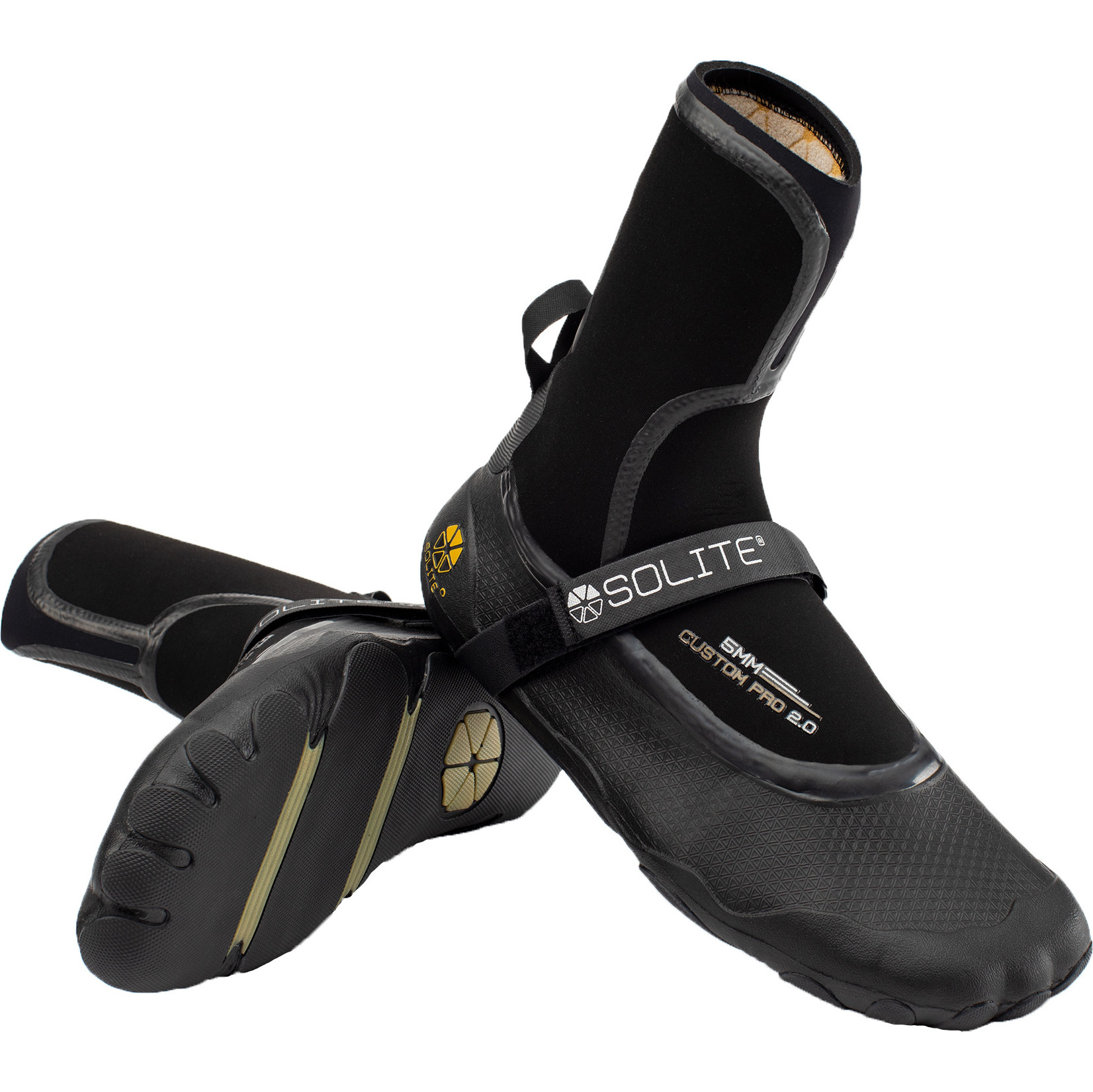 2025 Solite Custom Pro 2.0 5mm Neoprenstiefel 21002 - Schwarz / Gummi
