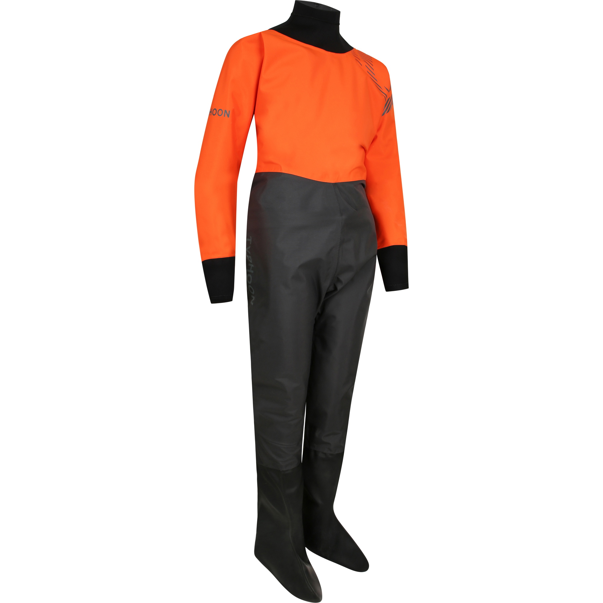 2026 Typhoon Junior Rhossilli Back Zip Trockentauchanzug 100196 - Orange / Graphit
