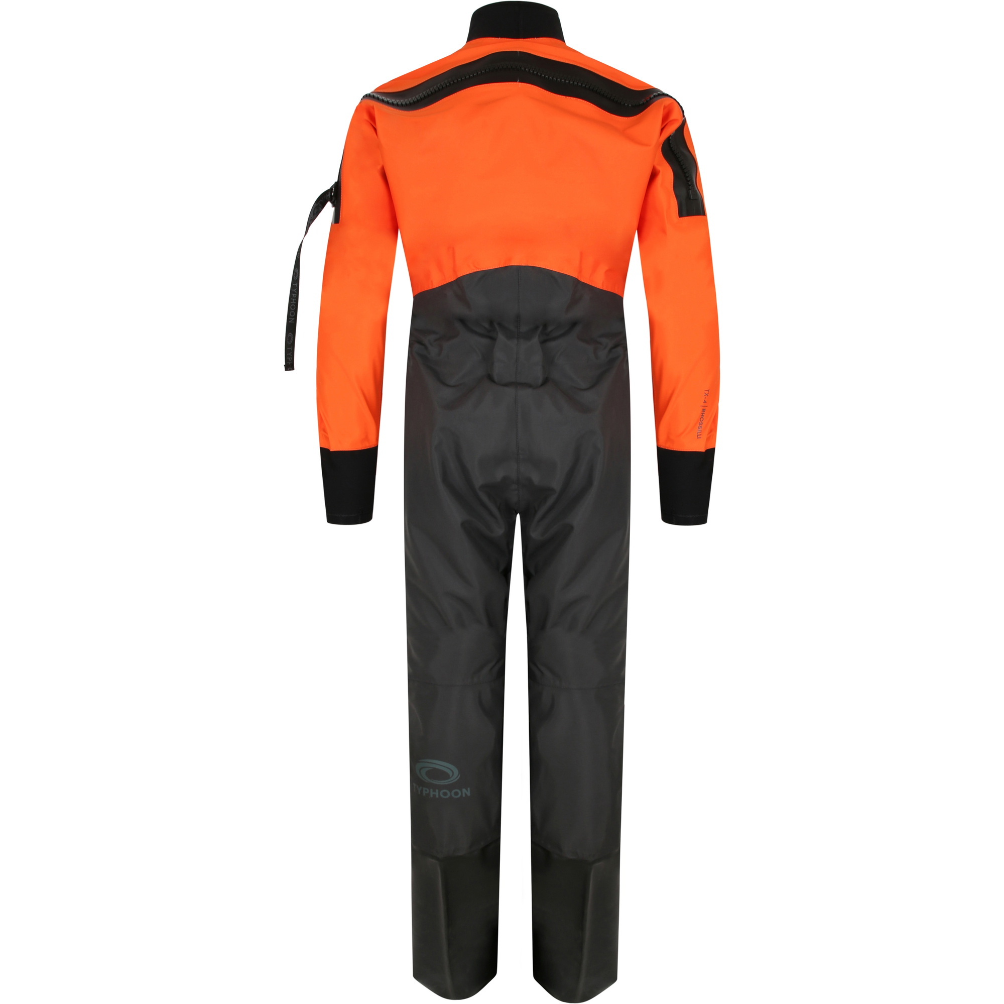 2026 Typhoon Junior Rhossilli Back Zip Trockentauchanzug 100196 - Orange / Graphit
