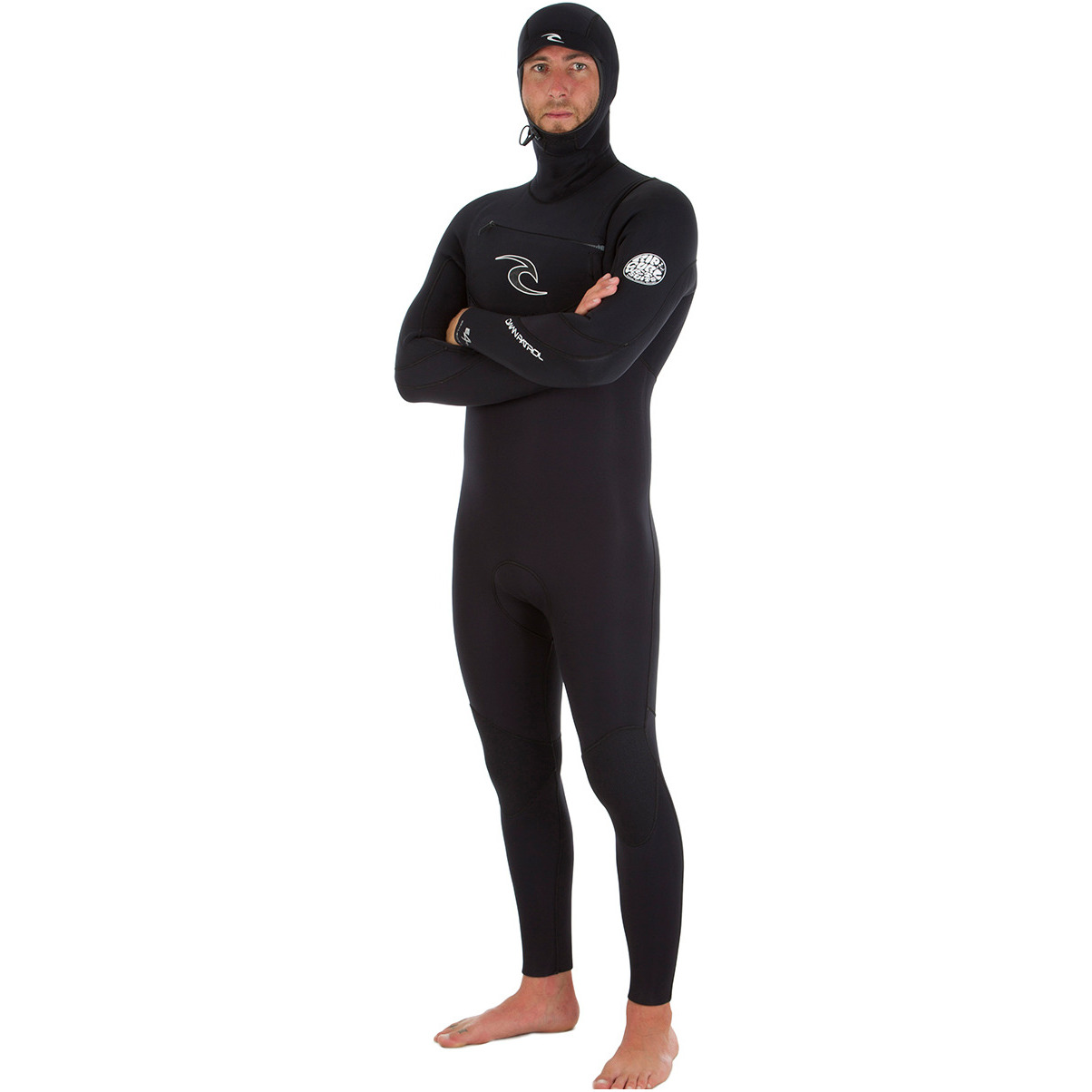 Rip Curl Dawn Patrol 5 / 4mm Brust-RV HOODED Steamer Neoprenanzug BLACK WSM4SM