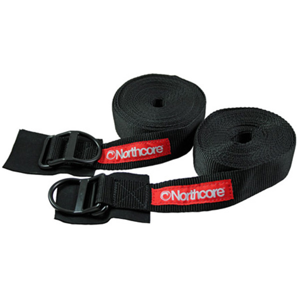 2026 Northcore D-Ring Roof Rack Straps / Tie Downs 5M NOCO22B - Black