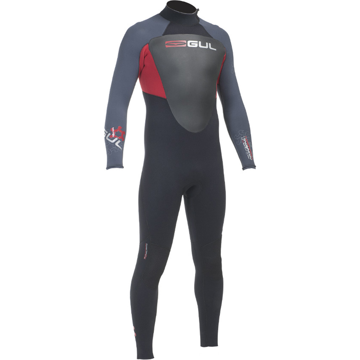 Gul Antwort 5 / 3mm GBS Zurück Zip Wetsuit Schwarz / Graphit / Red RE1213