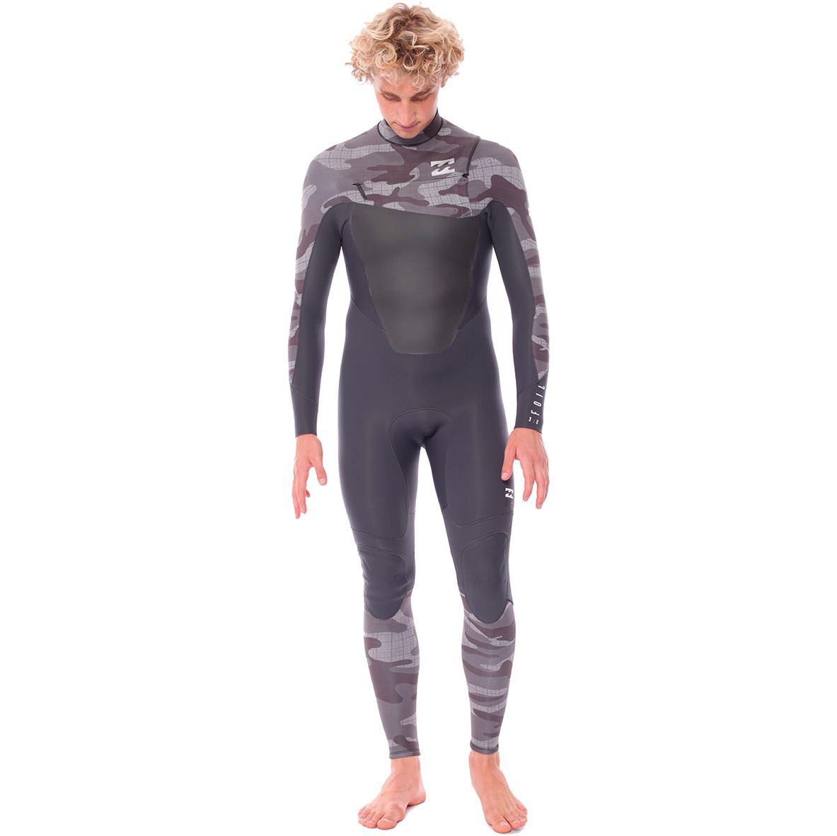 2016 Billabong Foil 3 / 2mm Chest Zip GBS Steamer Wetsuit CAMO U43M06