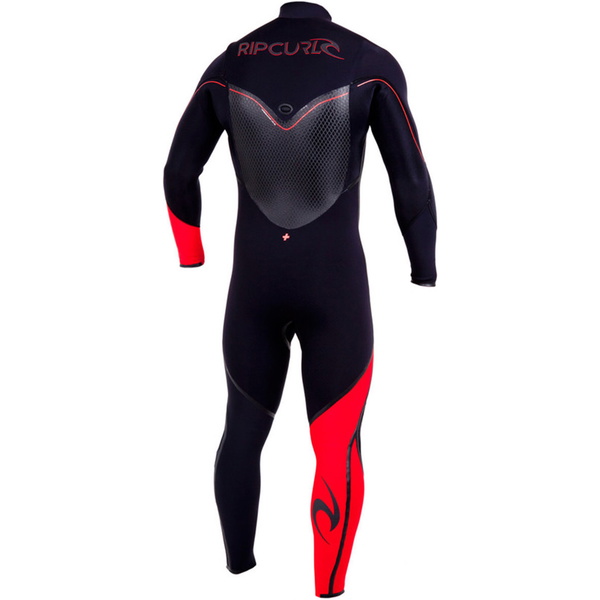 2014 Rip Curl Flashbomb PLUS 3/2 mm GBS Chest Zip Steamer Neoprenanzug schwarz / rot WSM4GF