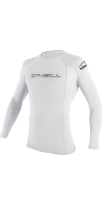2026 ONeill Mens Basic Skins Long Sleeve Crew Rash Vest 3342 - White