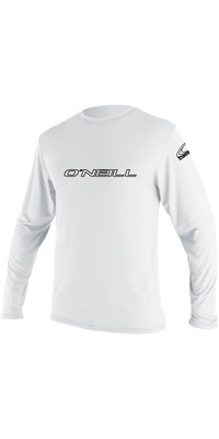 2026 ONeill Mens Basic Skins Long Sleeve Rash Tee 4339 - White