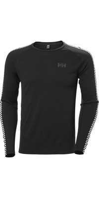 2025 Helly Hansen Mens Lifa Active Stripe Baselayer Crew Top 49412 - Black
