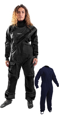 2025 Gul Frauen Dartmouth Eclip Zip Drysuit & Underfleece GM0383-B9 - Black