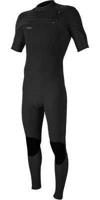 2026 ONeill Männer Hyperfreak 2mm Kurzämelig Brustreißverschluss Neoprenanzug 5497 - Black