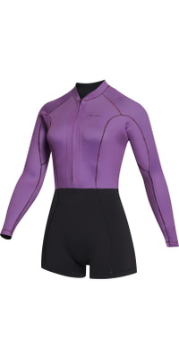 2023 Mystic Frauen Lunar 2mm Longarm Reißverschluss Vorne Shorty Neoprenanzug 35000.230112 - Sunset Purple
