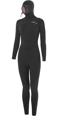 2025 Nyord Frauen Furno Ultra Plus 6/5/4mm Mit Kapuze Brustreißverschluss Neoprenanzug FUPW654001 - Black